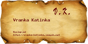 Vranka Katinka névjegykártya